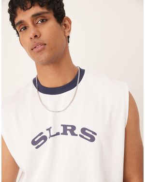 ASOS – kastig und lässig geschnittenes tanktop aus schwerem material - Weiß