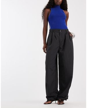 Noisy May Utility Broek Met Wijde Ballonpijpen En Knopen - Blauw