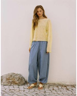 Pull&Bear Geruite Sarouelbroek - Blauw