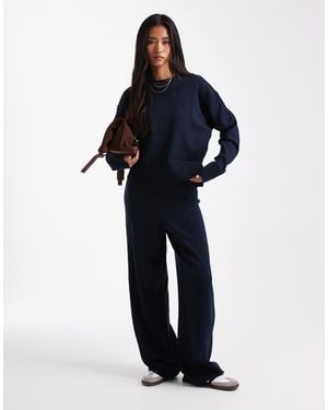 ASOS Knitted Structured Trouser Co-ord - Blue