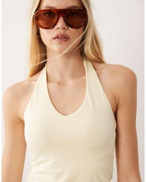 Cotton On All Day V Neck Halter Top - Natural