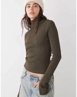Weekday Fitted Turtle Neck Jumper - Grey