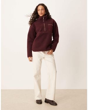 Threadbare – pullover aus teddyfleece - Rot