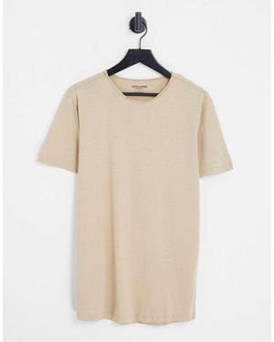 Jack & Jones Essentials – longline-t-shirt - Natur