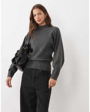 ASOS Relaxed Batwing Roll Neck Sweater - Gray