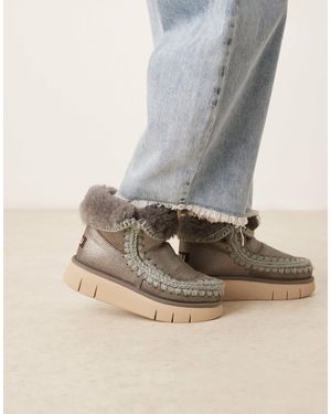 Mou Bounce 18 Suede Boots - Grey