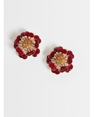 Accessorize Enamel Flower Mini Stud Earring - Red