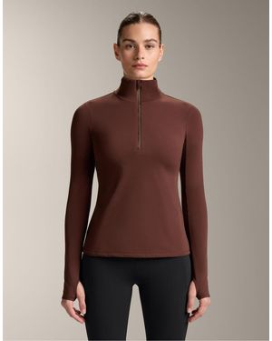 Oysho Half-zip Base Layer T-shirt - Brown