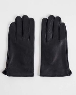 Mango Leather Gloves - Black
