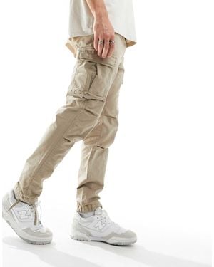 Jack & Jones Intelligence Loose Fit Washed Cargo Trouser - Natural