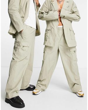 Collusion Unisex - pantalon droit avec poches - clair - Blanc