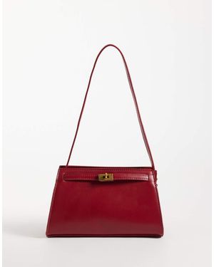 ASOS Bolso De Hombro Con Detalle De Cierre - Rojo