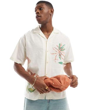 Jack & Jones Camicia Bianca Con Stampa A Fiori E Rever - Bianco