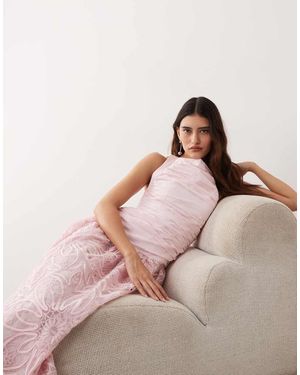 ARRANGE Geborduurde Maxi Jurk Met Verlaagde Taille En Lage Rug - Roze