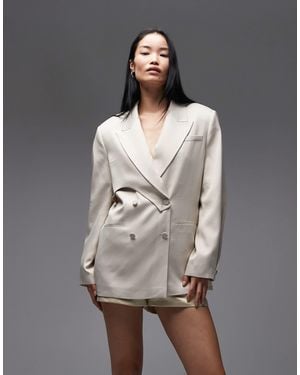 ASOS Decon - blazer ajusté déstructuré en satin - Gris