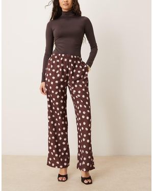 Sister Jane Illume Stretch Waist Straight Leg Trousers - Brown