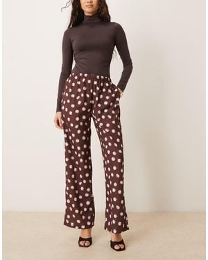 Sister Jane Illume Stretch Waist Straight Leg Trousers - Brown