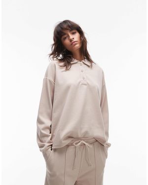 Mango Pique Sweatshirt Co-Ord - Natural