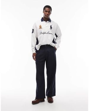 Prohibited Double Pleated Wool Look Club Trousers - White