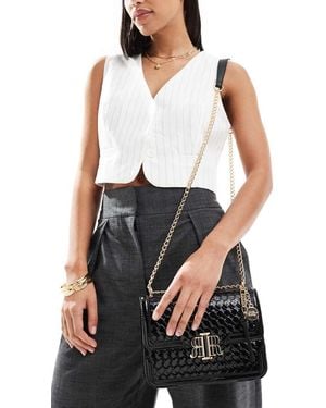 River Island Embossed Woven Satchel Bag - White