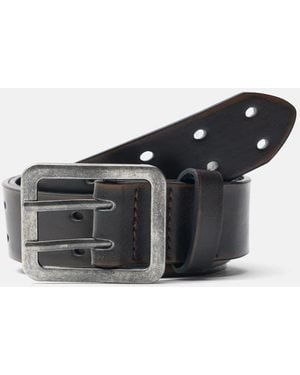 Pull&Bear Leather Effect Belt - Brown