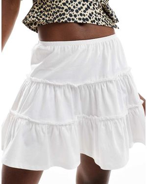 ASOS Tiered Mini Flippy Skirt - White