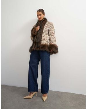 TOPSHOP Giacca Jacquard Con Profili - Blu
