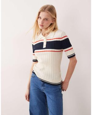 GANT Polo A Rayas Con Botones De -Neutro - Azul