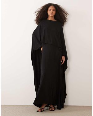 Iyal Cape Top Van Jersey Met Gedrapeerd Detail - Zwart