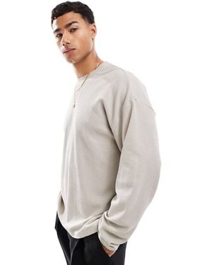 New Look – langärmliges t-shirt - Grau
