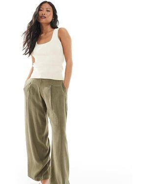 Miss Selfridge Elegante Broek Van Linnenmix Met Wijde Pijpen - Metallic