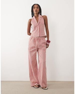 Miss Selfridge Pull On Wide Leg Trouser Co-Ord - Pink