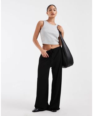Only Petite Nur petite hose mit weitem bein - Schwarz