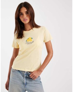 JJXX Tee With Lemon Print - Yellow