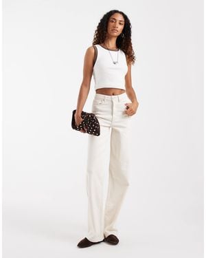 ONLY Hannah jeans mit extra hohem bund und weitem bein - Weiß
