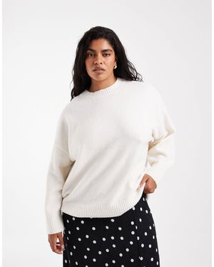 Vero Moda Weicher oversize-pullover mit rundhalsausschnitt - Weiß