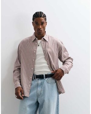 Only & Sons Camicia Relaxed Fit A Quadri Rossi E Marroni - Neutro