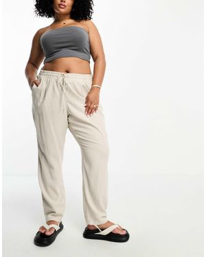 Vero Moda Linen Blend Tapered Pants - White