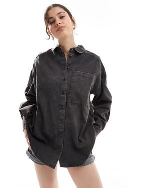 ASOS Oversized Washed Twill Shirt - Black
