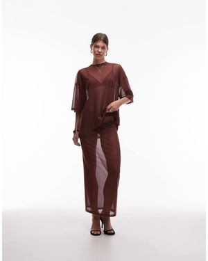 ASOS Maxi Sheer Mesh Skirt - Purple