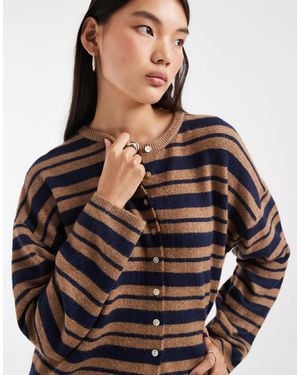 ASOS Fluffy Relaxed Crew Neck Cardigan - Black