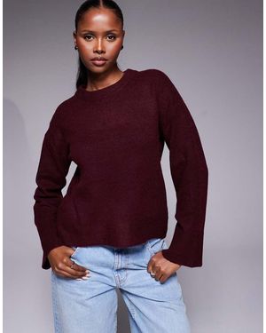 River Island Jersey Burdeos Con Cuello Redondo De Punto De - Rojo