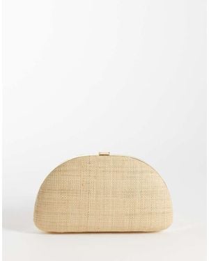 Mango Woven Clutch Bag - Natural