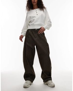 ASOS Cropped Barrel Leg Jean - White