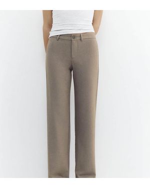 Pull&Bear Tall Straight Leg Trousers - Grey