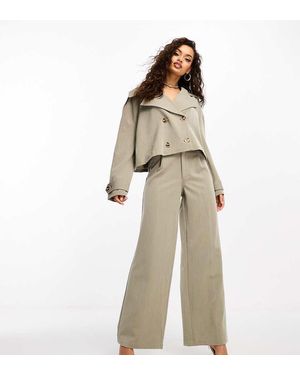 4th + Reckless Petite Pantalones De Sastre Verde Exclusivos De (Parte De Un Conjunto) - Neutro