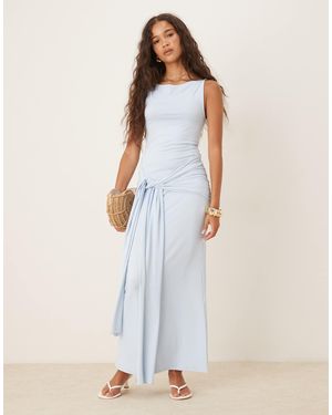 Gina Tricot Soft Tie Front Knot Maxi Dress - White