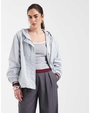 ASOS Bubble Hem Rain Bomber Jacket - White