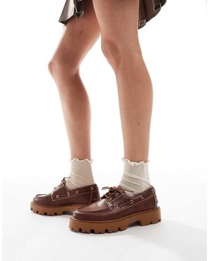 schuh Leora Chunky Boat Shoes - Brown