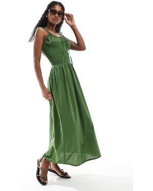 esmé studios Esmee Exclusive Shirred Detail Beach Dress - Green